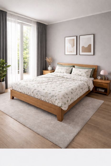 Pat 160x200 cu saltea si noptiere totul ca nou