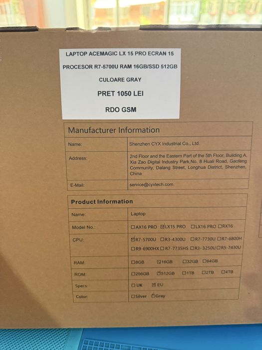 Laptop Acemagic Lx 15 Pro Nou/Garantie
