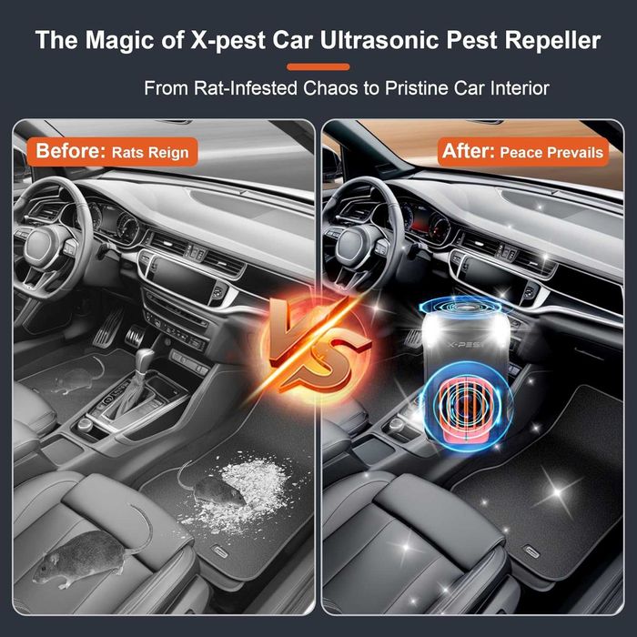 Ултразвуков уред против гризачи за кола (Под капака) - 12V и USB