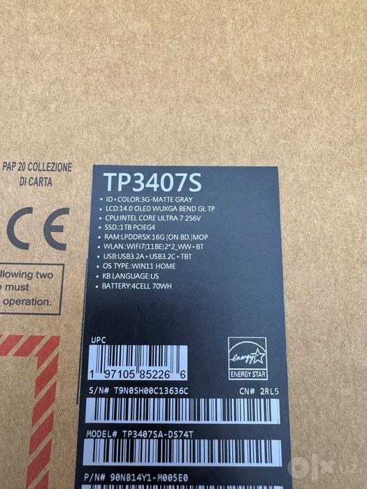 Noutbuk Asus Vivobook Intel Core Ultra 7 256V 16/1TB 14.0" OLED