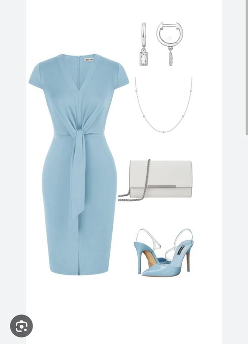 BF Lichidare - rochie midi cocktail eleganta /office  bleu 42-44 - pro