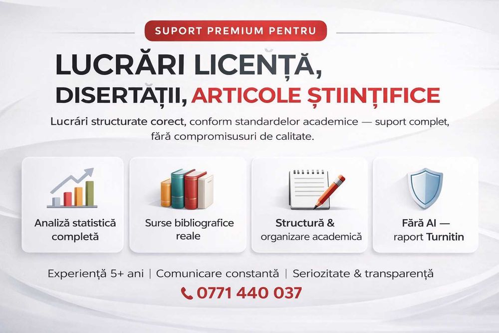 Consultanta/meditatii redactare lucrari academice si suport in cercetare