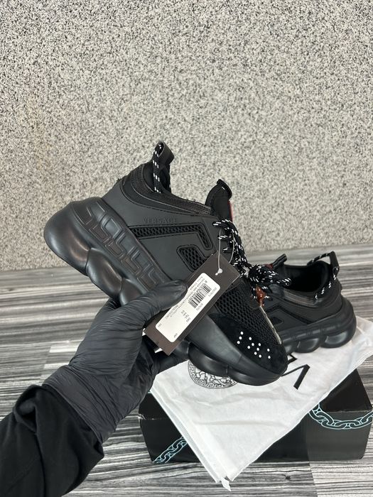 Adidasi unisex Versace Chain Reaction  black marimea 40 noi in cutie