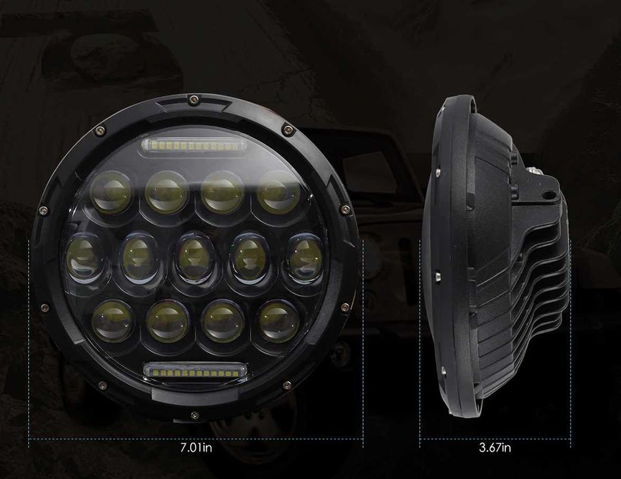 LED Фар за вграждане на джип 7инча 12V