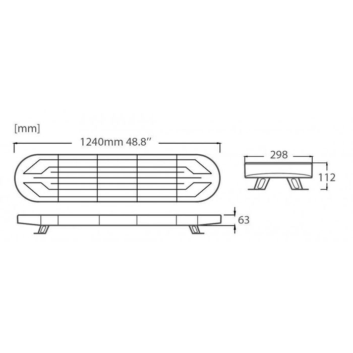 Girofar rampa LED 124 x 28,6 cm BLK0035 TruckLed
