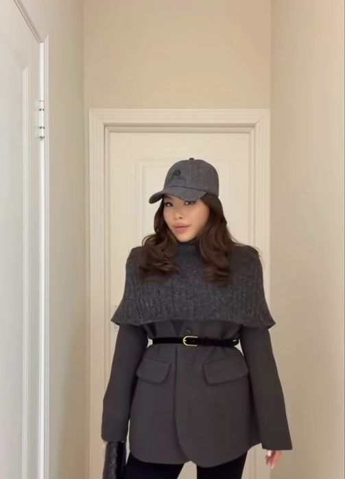 Пальто с баской, демисезон Шерсть