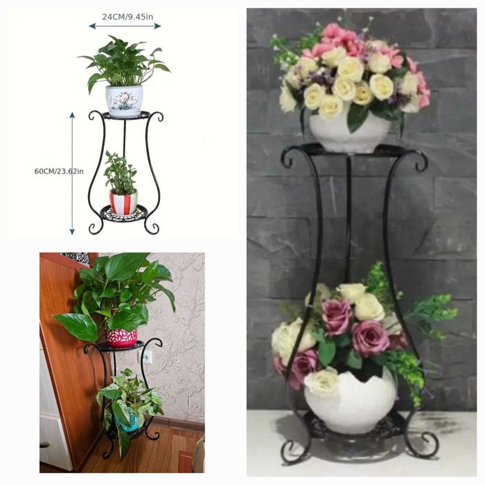 Металлическая полка этажерка для цветов