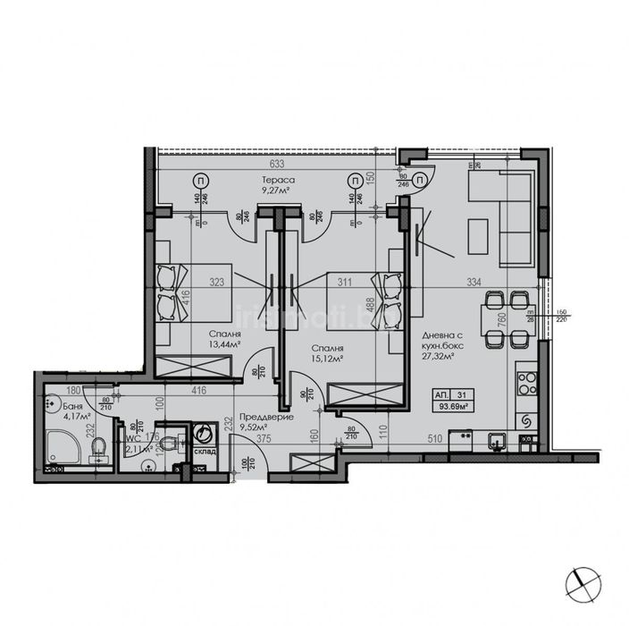 Продава се Тристаен апартамент в София, Малинова долина - 102 кв.м за 1195 €/кв.м - Снимка #4