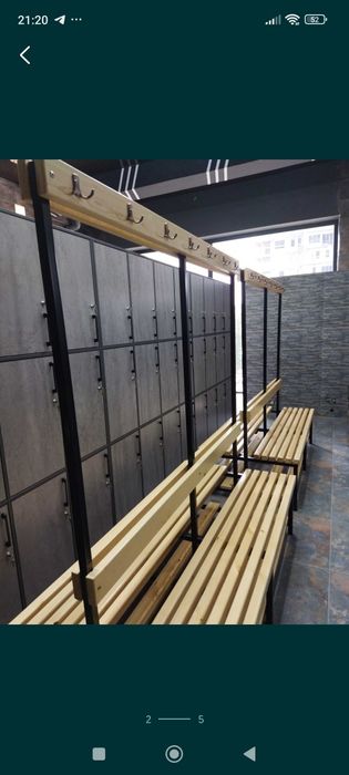 Скамейка с вешалками 1,9 м /1, 8 м