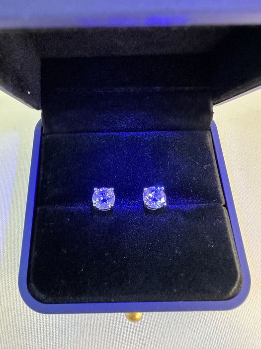 Cercei argint cu Moissanite 1 carat