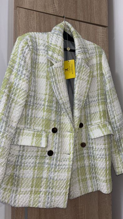 Sacou Louis Vuitton tweed light green NOU