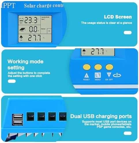 MPPT соларен контролер 100A 12-48V с LCD и USB