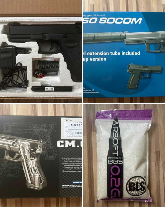 Set Airsoft - 2 pistoale - Electric - Manual - Bile Airsoft