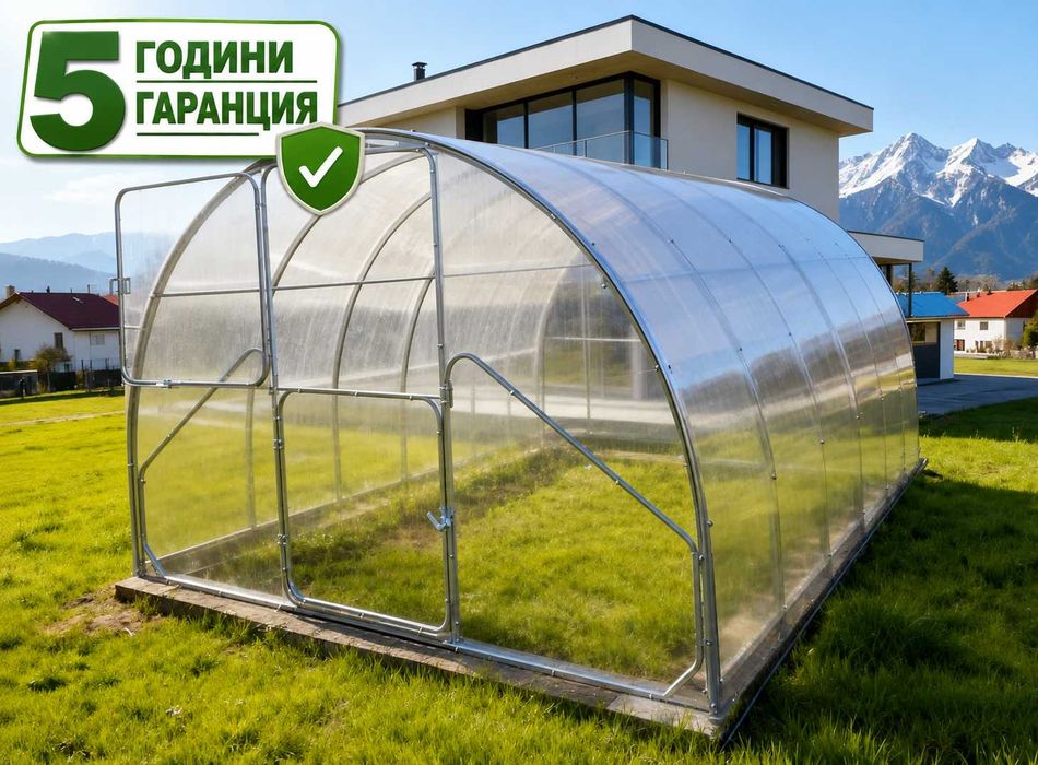 Поликарбонатни оранжерии 3х6 м , Усилена конструкция,  Безплатна доставка , 5 г. гаранция