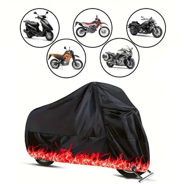 Prelata Husa motocicleta flacari Red Flame XXXL 265cmx125cm­x105cm moto scuter Oxford XXXXL 295cmx140cm­x110cm