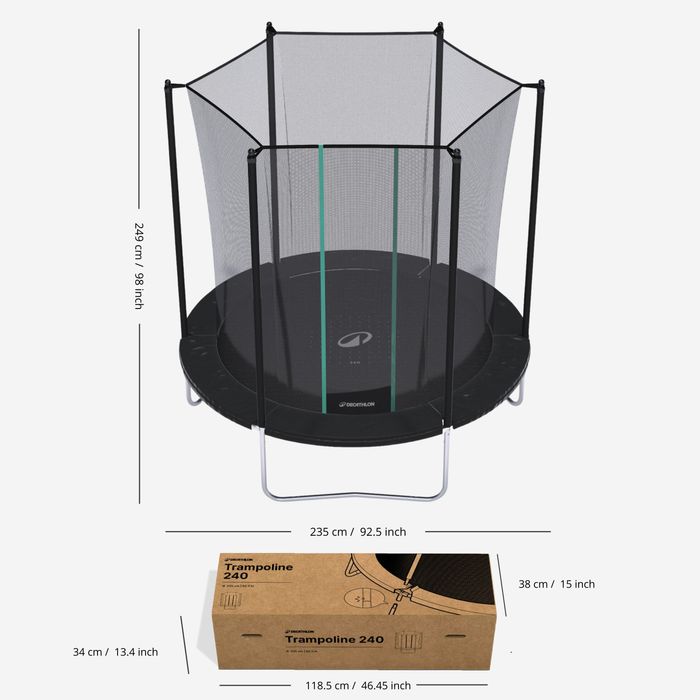 Trambulină rotundă cu plasă de protecție, - produs resigilat Decathlon