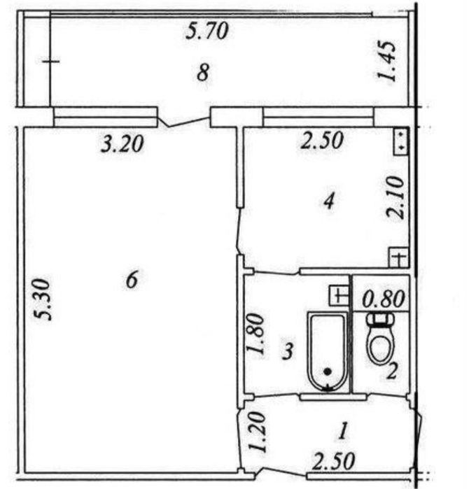 Авиасозлар 1, 1/4/4, 38 м2, полноценная квартира