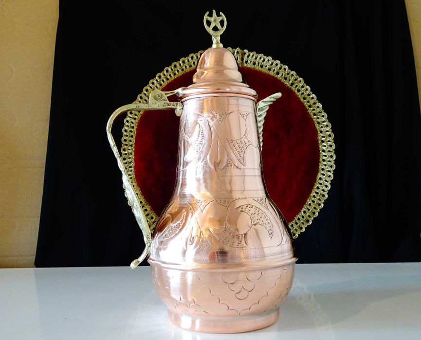 Медна чаша,медна кана,меден чайник,чиста червена мед.