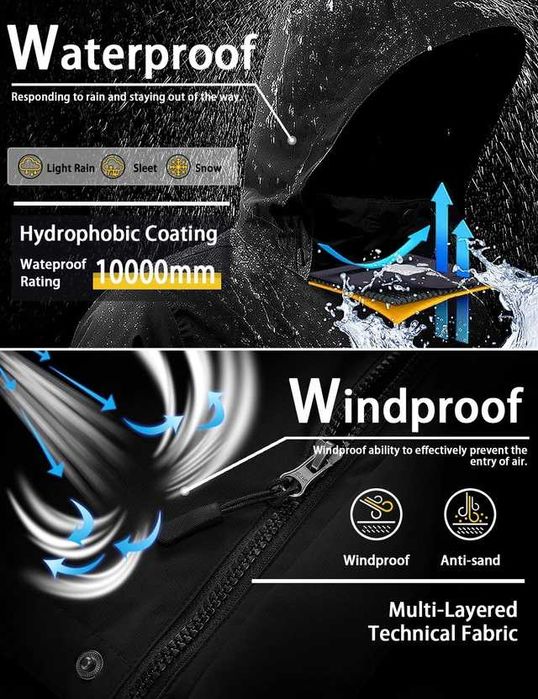 Geaca schi GEMYSE  impermeabila cu gluga M albastru