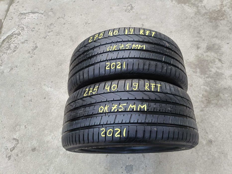 Doua anvelope vara 275 40 19 pirelli p zero run flat profil de 7,5 mm