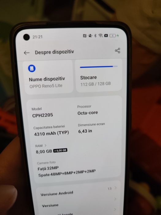 Vând telefon oppo reno 5 lite
