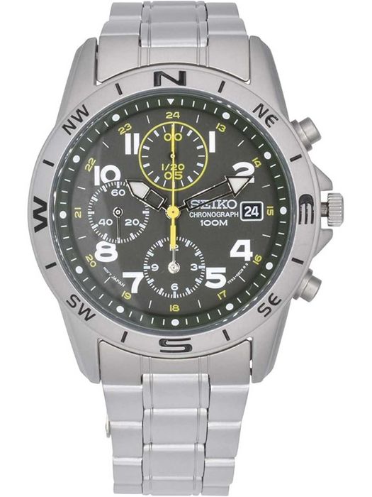 Часы Seiko SND377P, мужские, водонепроницаемость WR100, хронограф