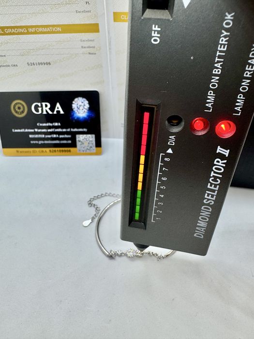 Сребърна гривна с мойсанит (Диамант) 1 карат