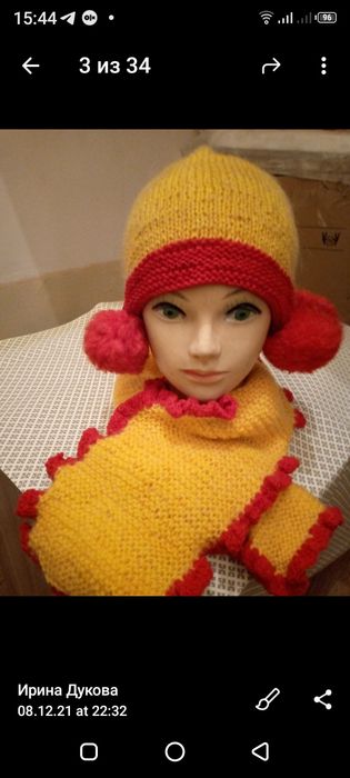 Шапки вязаные ручной работы.