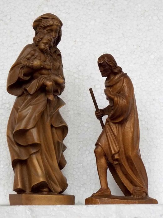 statuete sculptura lemn arta veche figurine catolice religioase icoane