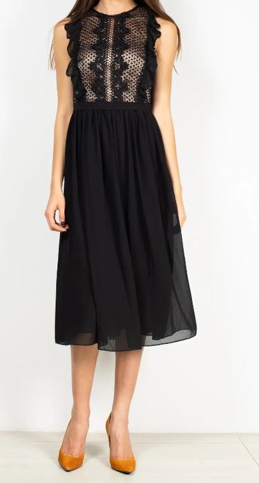 BF lichidare- Rochie cocktail eleganta midi cu dantela 42-44 - produs