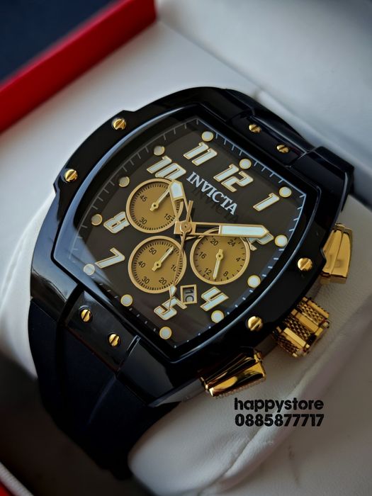 INVICTA Ghost black/gold 47 mm, Инвикта нов ръчен часовник