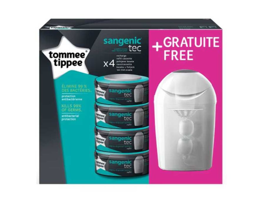 Cos scutece folosite Sangenic Tec + 4 Rezerve Sangenic Tec, Tommee Tippee, Resigilat