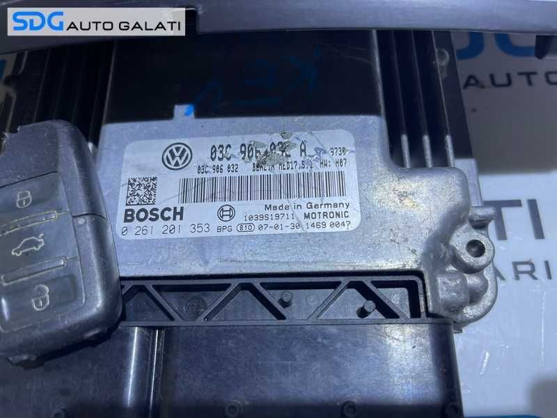 Kit Pornire ECU Calculator Motor Cip Cheie Ceas Bord Imobilizator VW Golf 5 1.4 TSI BLG 2004 - 2008 Cod 03C906032A 0261201353 [L4438]