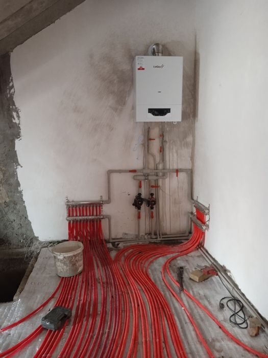 Отопление тёпли пол установка
