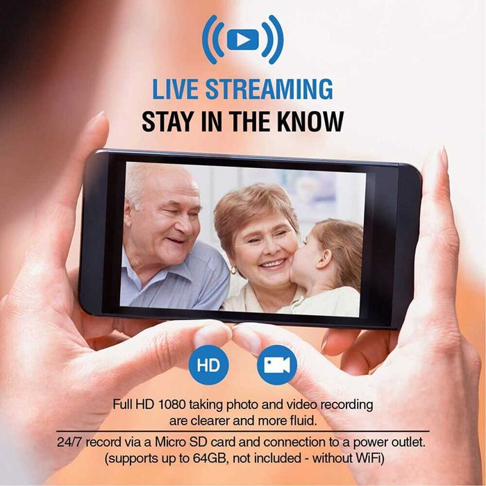 Wi-Fi Скрита Камера Винтидж Стенен Часовник Full HD 1080P, IP Камера, Видеонаблюдение, Нощно Виждане