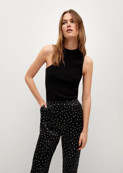 Панталон със сатенено покритие - Mango