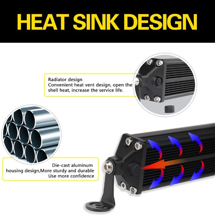 Led bar 9D Super Slim 2 RAW Spot si Flood 56 CM 12-24v Nou