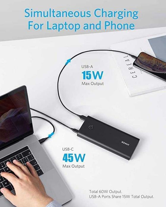 Anker PowerCore+ 26800, 45W PD външна батерия и зарядно PowerPort 45W PD