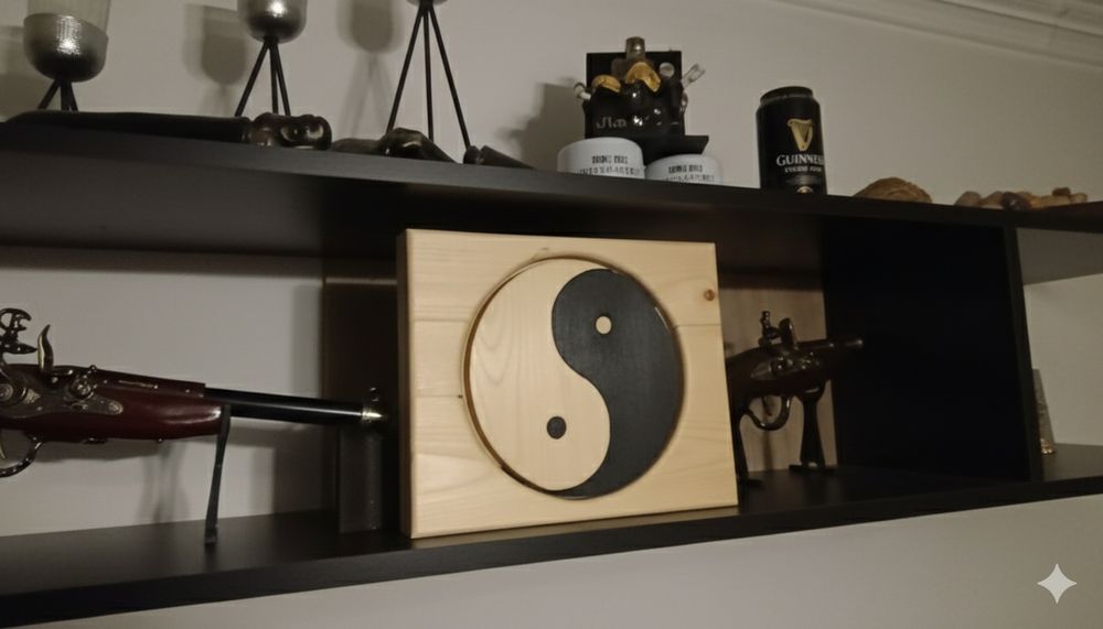 Ръчно изработено пано „Ин и Ян“ – Баланс за вашия дом