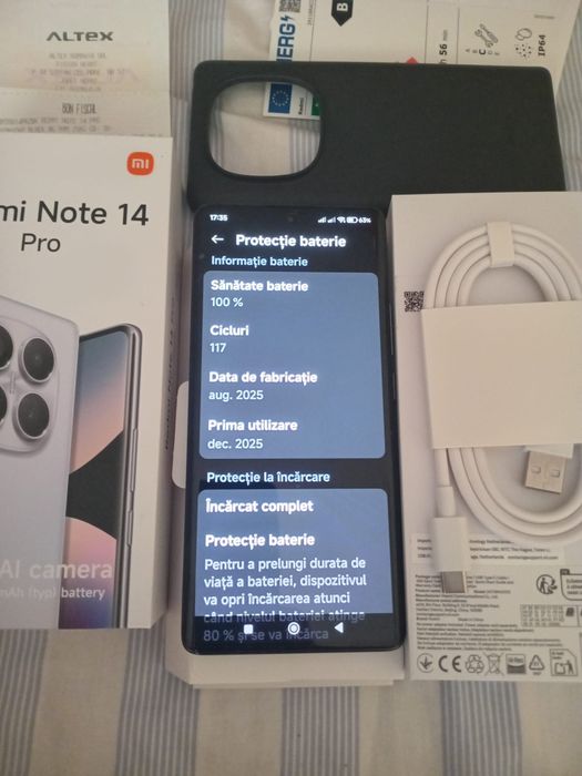 Redmi Note 14 Pro 256GB / 16GB RAM – Ca Nou, Garanție Altex, Baterie 100% – Piatra Neamț