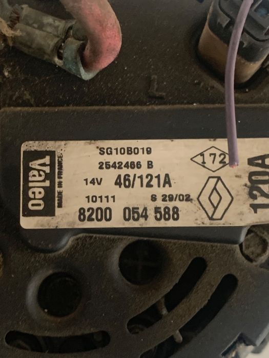 Alternator Renault Scenic I Ja0/1_, Fa0_ 1999 - 2003 1.9 Dci F9Q 732,