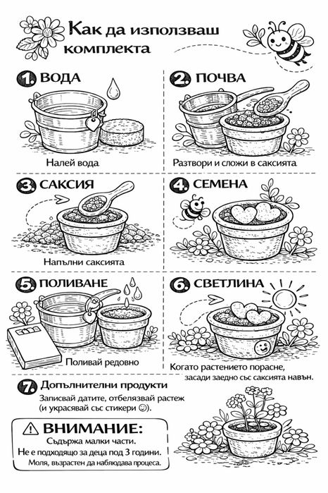 Комплект “Засади медоносни цветя” -  комплект семена  за засаждане