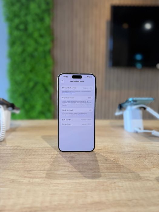 **ATS GSM**iPhone 15 Pro Max 256Gb/Baterie88%/Grad A/Fact+Gar 12 luni
