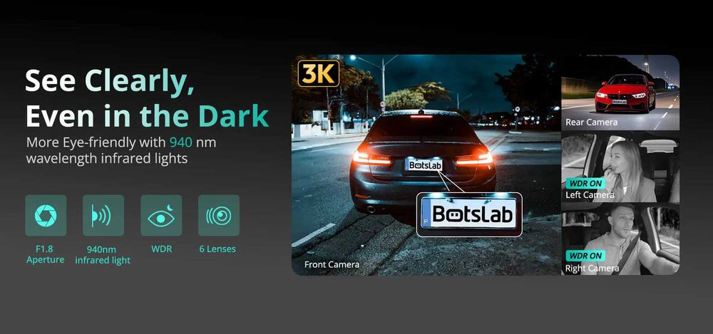 Botslab GH980H видеорегистратор - 4 камери (360 покритие)