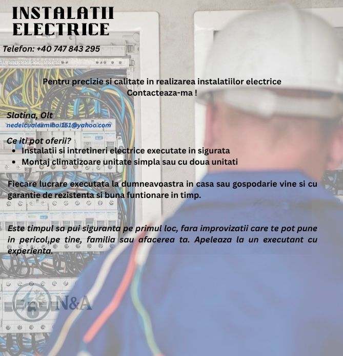 Electrician cu experiență! Si regim de avarie 24 /24 ore!