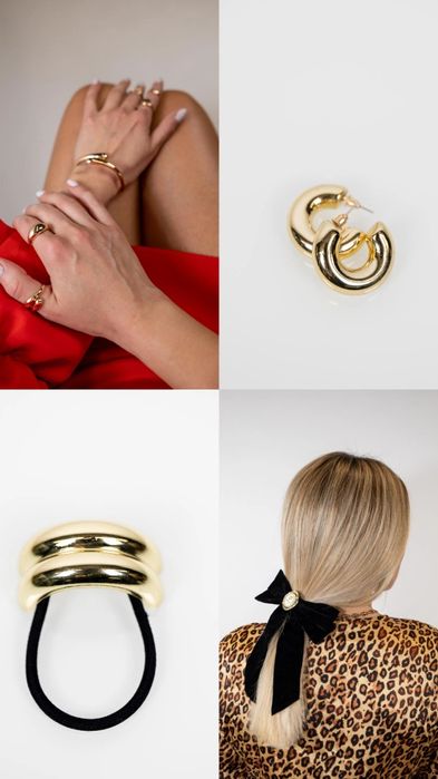 Брошки, игли за ревери, ластици за коса, обеци, фиби и пръстени