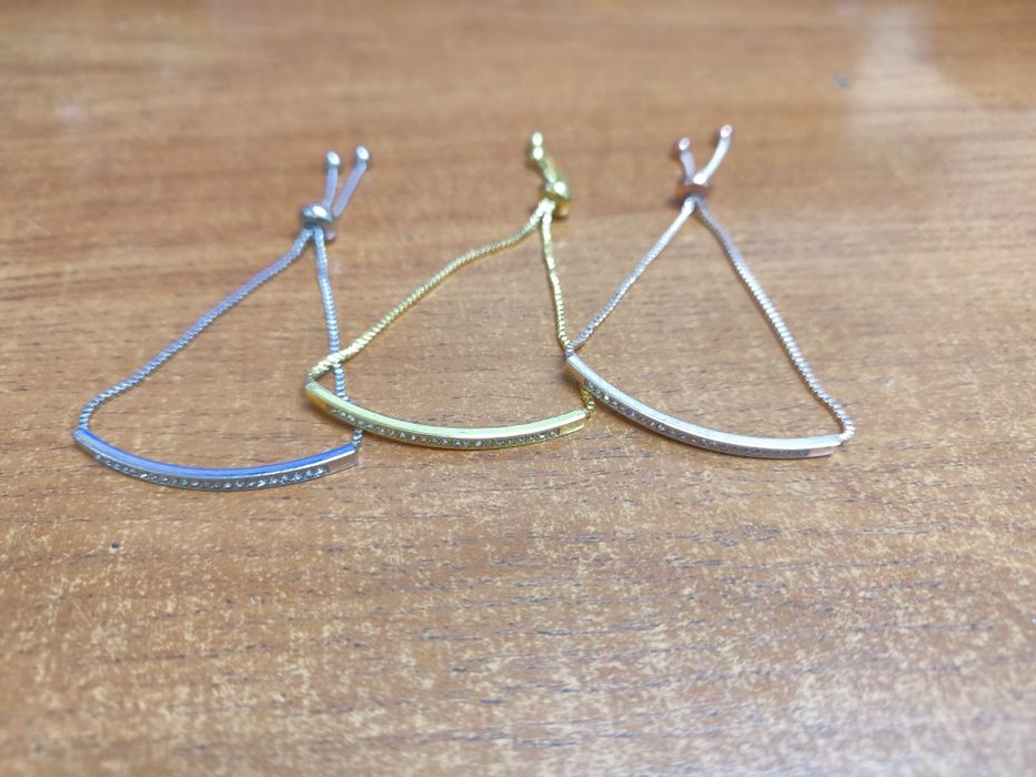 Нежна дамска гривна с цирконий 3 цвята