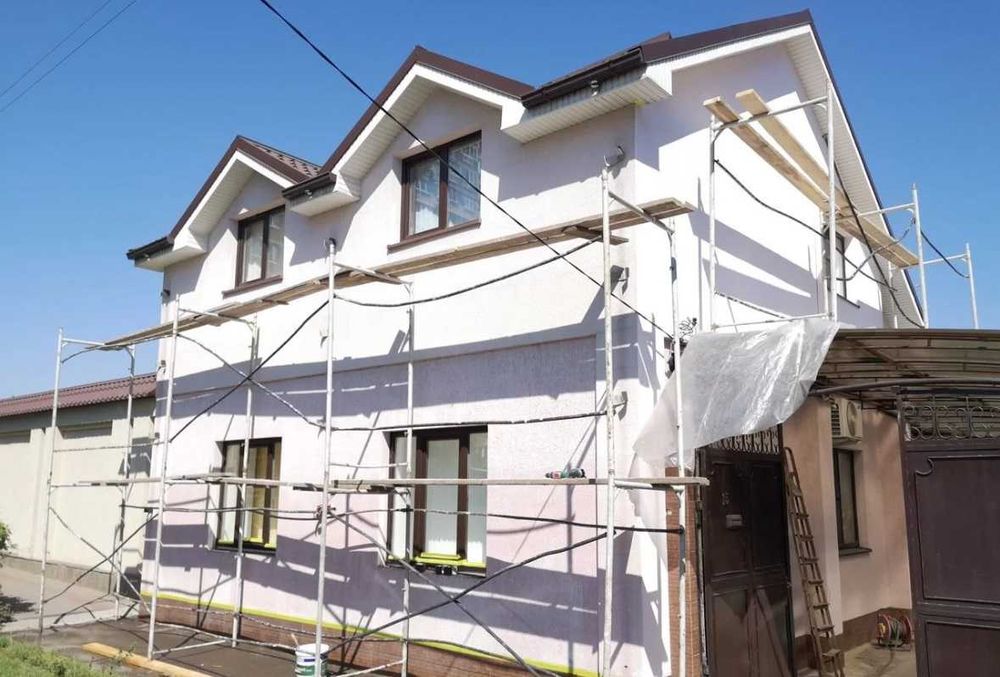 Покраска дома, крыши, забора