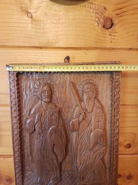 Vand Icoana veche scluptata in lemn