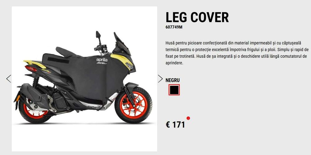 Protectie husa picioare si sa / fusta / protectie vreme rea / leg warmer Aprilia SR GT